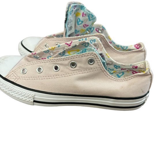 Converse Shoes Junior 4 Chuck Taylor Double Tongue Sneakers Pink Low‎ Top - Picture 6 of 13